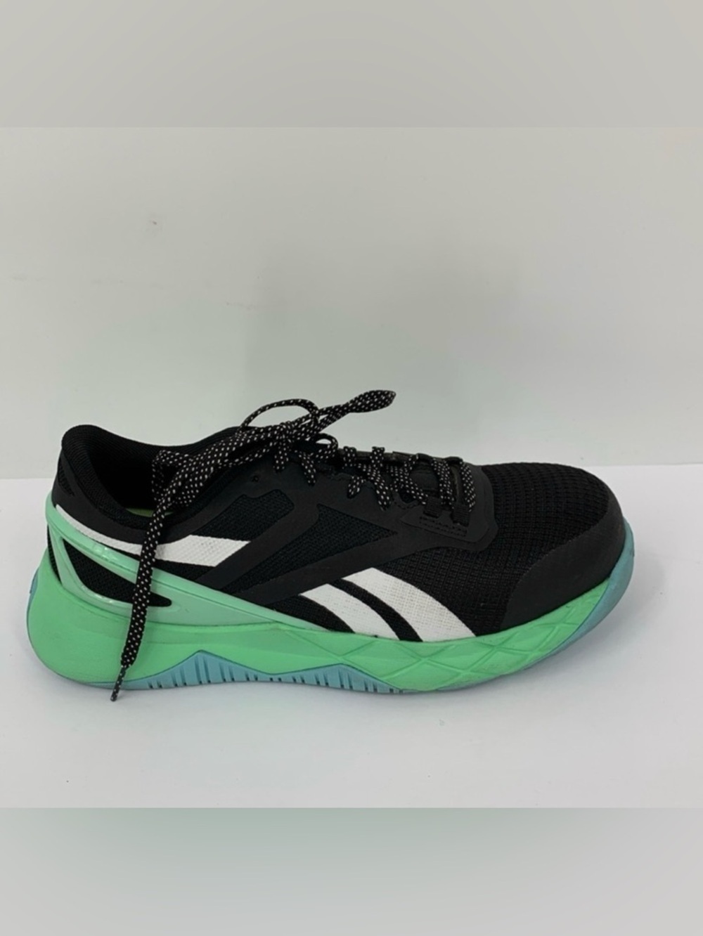Reebok Nanoflex TR work sneaker black green composite safety toe women 7